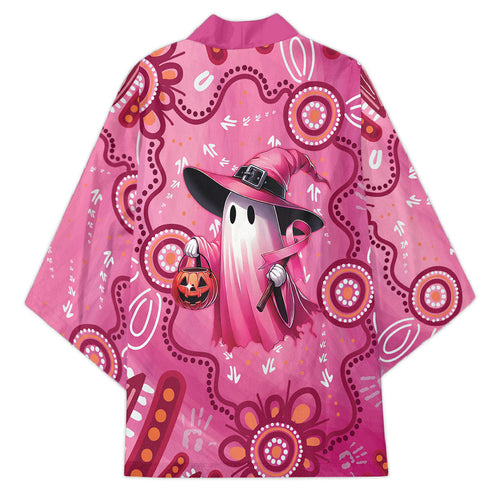 Pink Ghost Ribbon Kimono Aboriginal Halloween Wear Pink