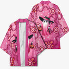 Pink Ghost Ribbon Kimono Aboriginal Halloween Wear Pink