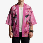 Pink Ghost Ribbon Kimono Aboriginal Halloween Wear Pink