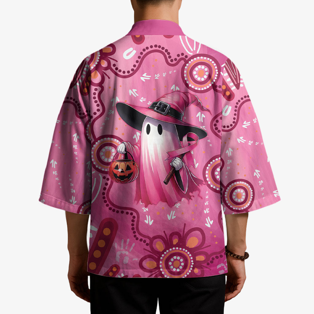 Pink Ghost Ribbon Kimono Aboriginal Halloween Wear Pink