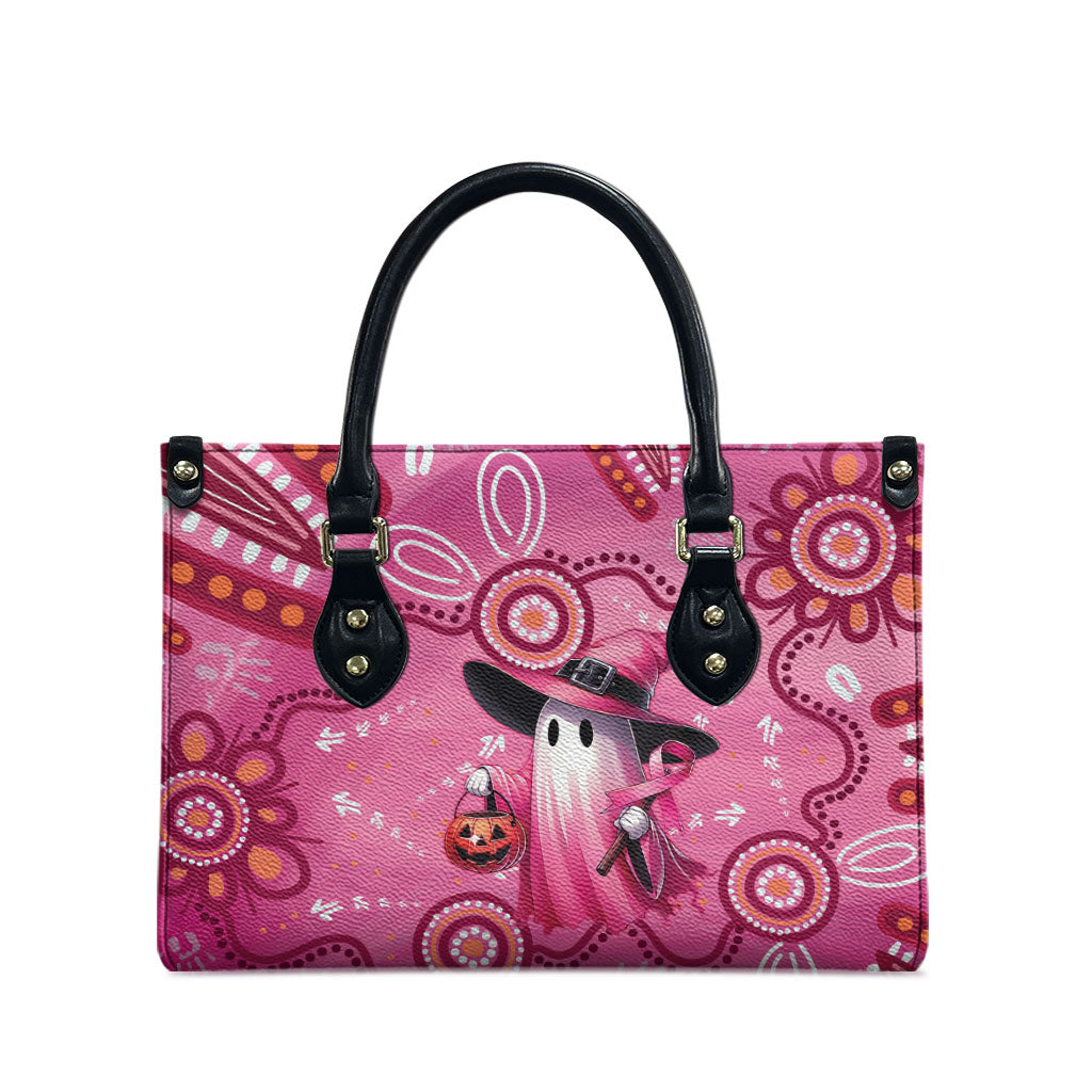 Pink Ghost Ribbon Leather Bag Aboriginal Halloween Wear Pink