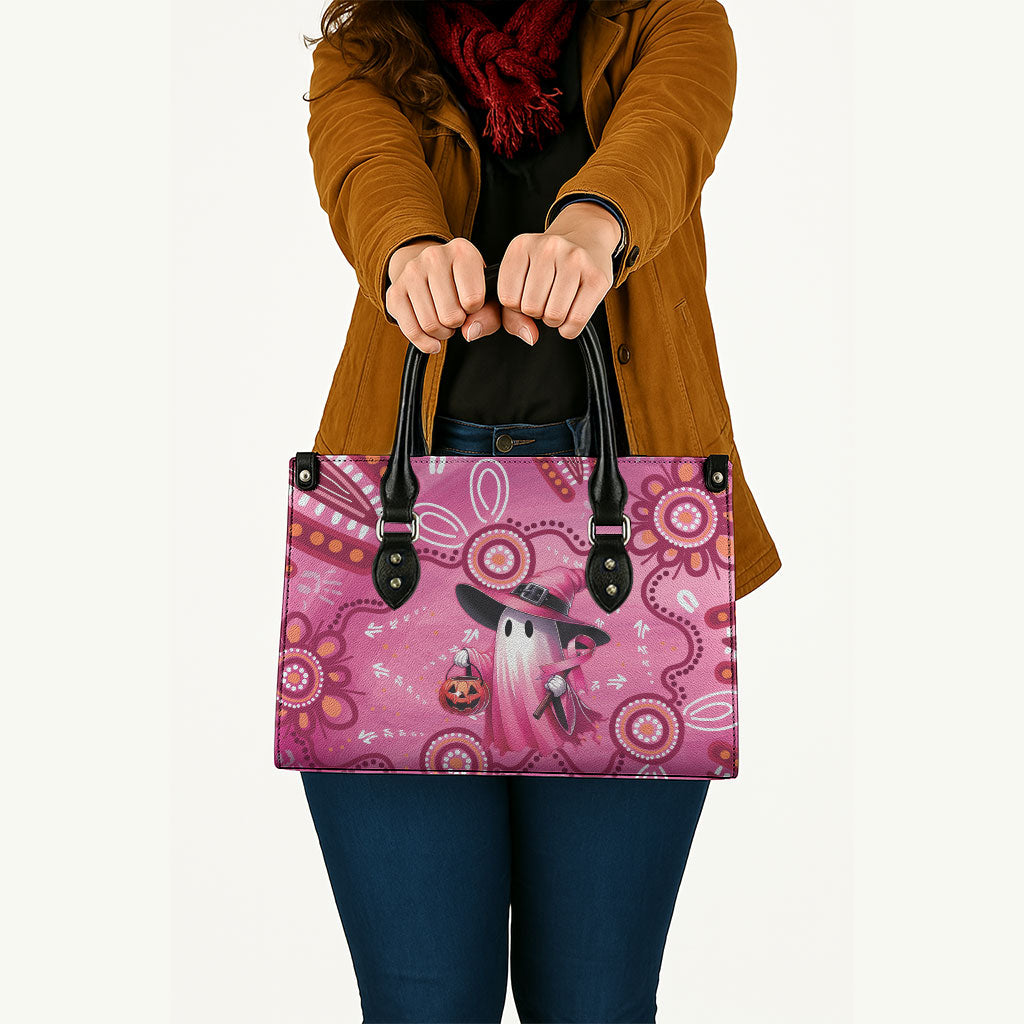 Pink Ghost Ribbon Leather Bag Aboriginal Halloween Wear Pink