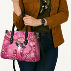 Pink Ghost Ribbon Leather Bag Aboriginal Halloween Wear Pink