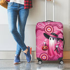Pink Ghost Ribbon Luggage Cover Aboriginal Halloween Wear Pink
