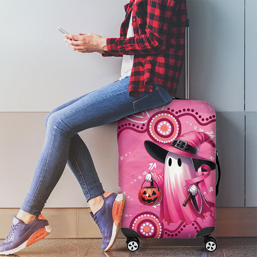 Pink Ghost Ribbon Luggage Cover Aboriginal Halloween Wear Pink