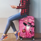 Pink Ghost Ribbon Luggage Cover Aboriginal Halloween Wear Pink