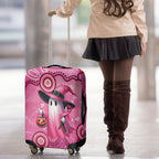 Pink Ghost Ribbon Luggage Cover Aboriginal Halloween Wear Pink