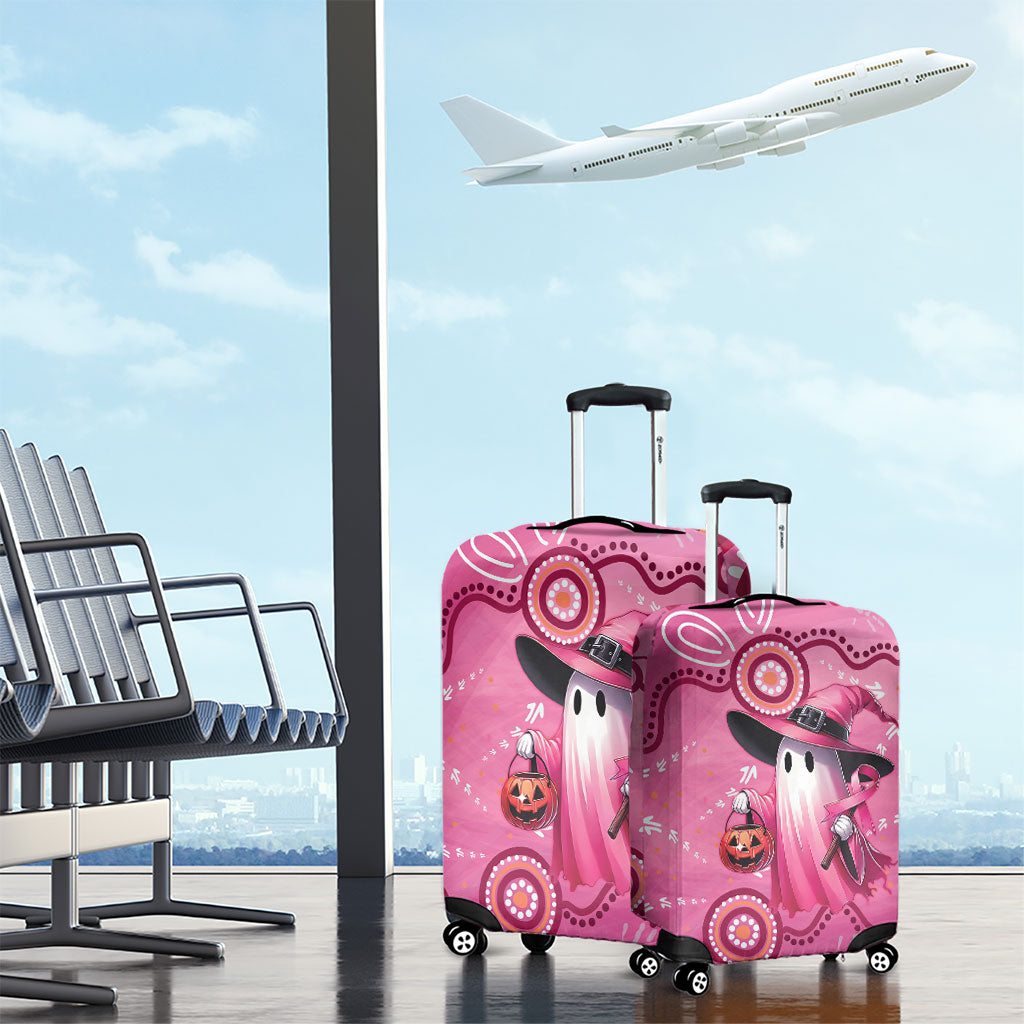 Pink Ghost Ribbon Luggage Cover Aboriginal Halloween Wear Pink