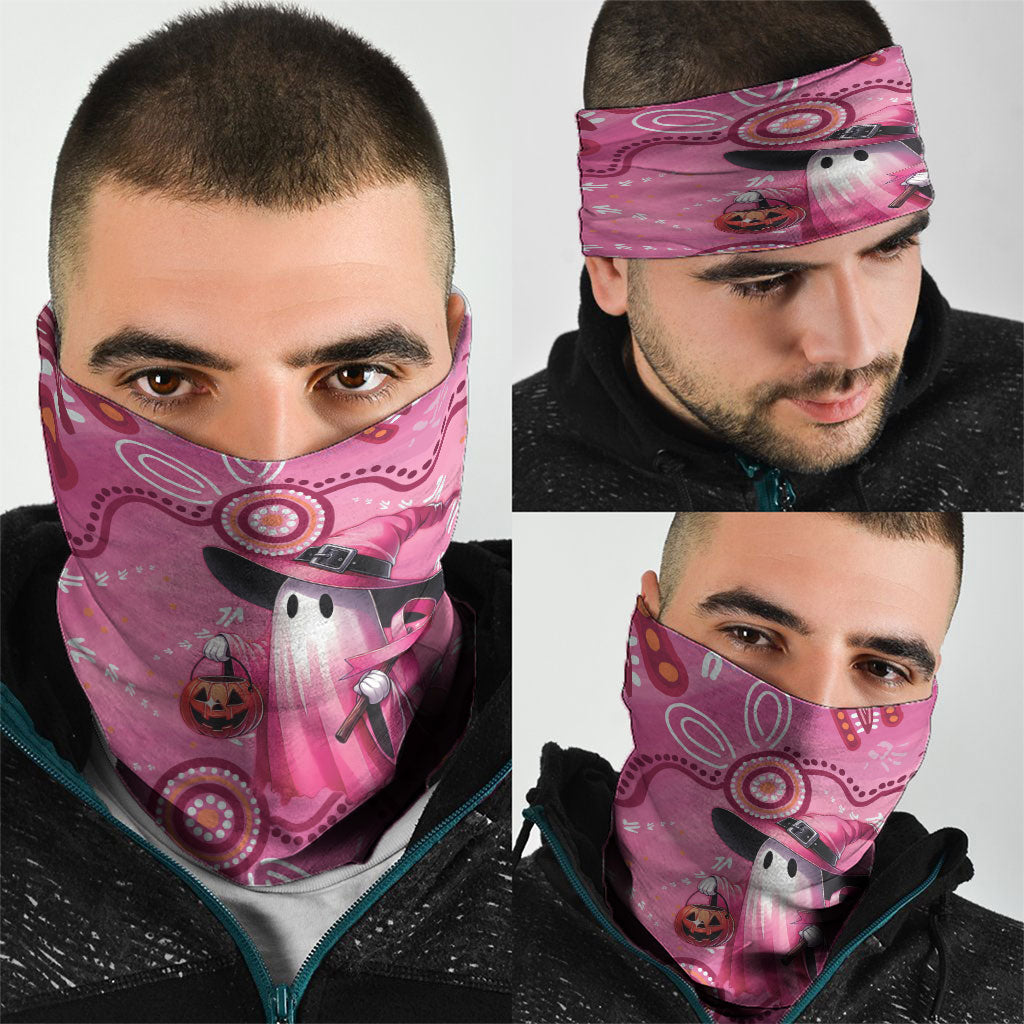Pink Ghost Ribbon Neck Gaiter Aboriginal Halloween Wear Pink
