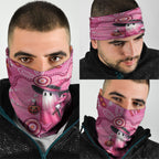 Pink Ghost Ribbon Neck Gaiter Aboriginal Halloween Wear Pink