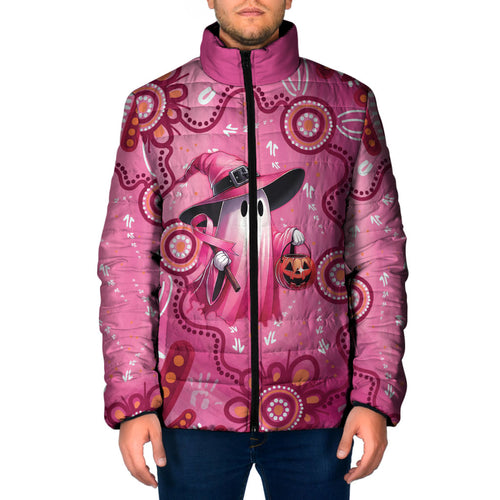 Pink Ghost Ribbon Padded Jacket Aboriginal Halloween Wear Pink