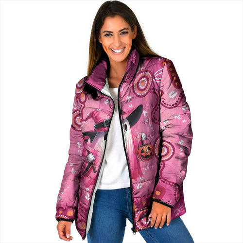 Pink Ghost Ribbon Padded Jacket Aboriginal Halloween Wear Pink