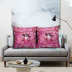 Pink Ghost Ribbon Pillow Cover Aboriginal Halloween Wear Pink