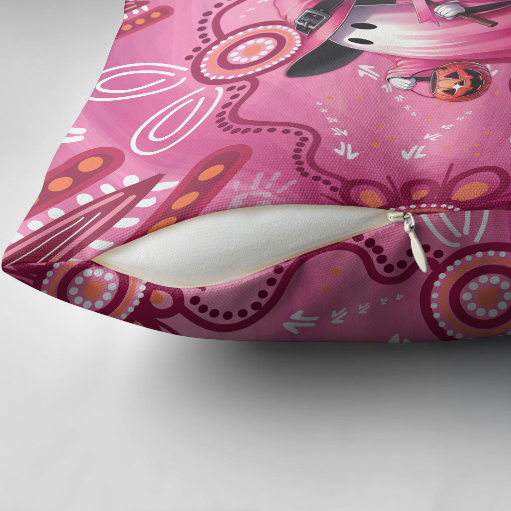 Pink Ghost Ribbon Pillow Cover Aboriginal Halloween Wear Pink