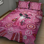 Pink Ghost Ribbon Quilt Bed Set Aboriginal Halloween Wear Pink