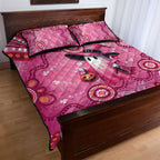 Pink Ghost Ribbon Quilt Bed Set Aboriginal Halloween Wear Pink