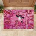 Pink Ghost Ribbon Rubber Doormat Aboriginal Halloween Wear Pink