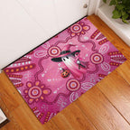Pink Ghost Ribbon Rubber Doormat Aboriginal Halloween Wear Pink