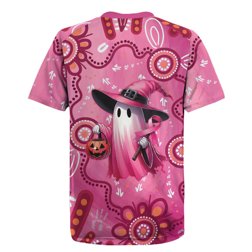 Pink Ghost Ribbon Rugby Jersey Aboriginal Halloween Wear Pink