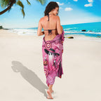 Pink Ghost Ribbon Sarong Aboriginal Halloween Wear Pink