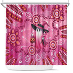 Pink Ghost Ribbon Shower Curtain Aboriginal Halloween Wear Pink