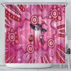 Pink Ghost Ribbon Shower Curtain Aboriginal Halloween Wear Pink