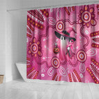 Pink Ghost Ribbon Shower Curtain Aboriginal Halloween Wear Pink