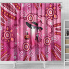 Pink Ghost Ribbon Shower Curtain Aboriginal Halloween Wear Pink