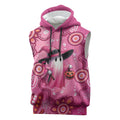 Pink Ghost Ribbon Sleeveless Hoodie Aboriginal Halloween Wear Pink