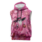 Pink Ghost Ribbon Sleeveless Hoodie Aboriginal Halloween Wear Pink