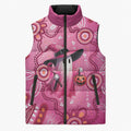 Pink Ghost Ribbon Sleeveless Puffer Jacket Aboriginal Halloween Wear Pink