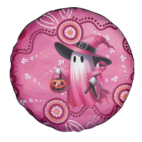 Pink Ghost Ribbon Spare Tire Cover Aboriginal Halloween Wear Pink