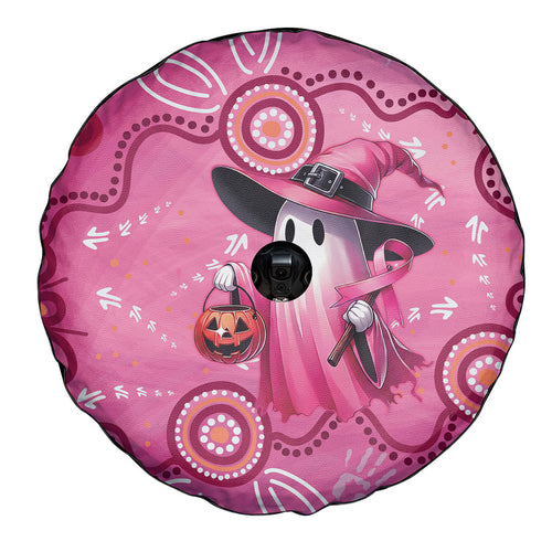 Pink Ghost Ribbon Spare Tire Cover Aboriginal Halloween Wear Pink