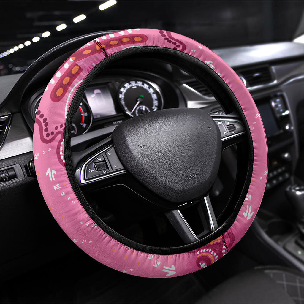 Pink Ghost Ribbon Steering Wheel Cover Aboriginal Halloween Wear Pink