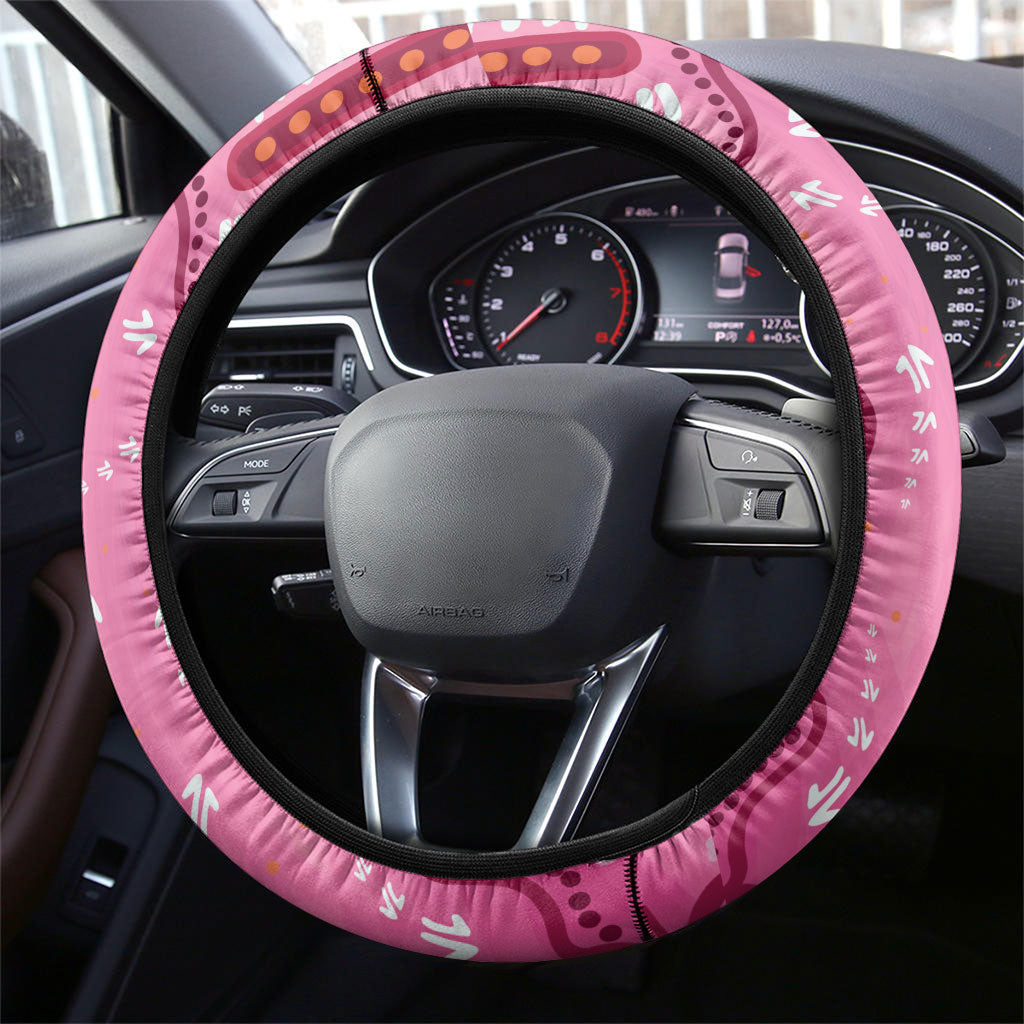 Pink Ghost Ribbon Steering Wheel Cover Aboriginal Halloween Wear Pink