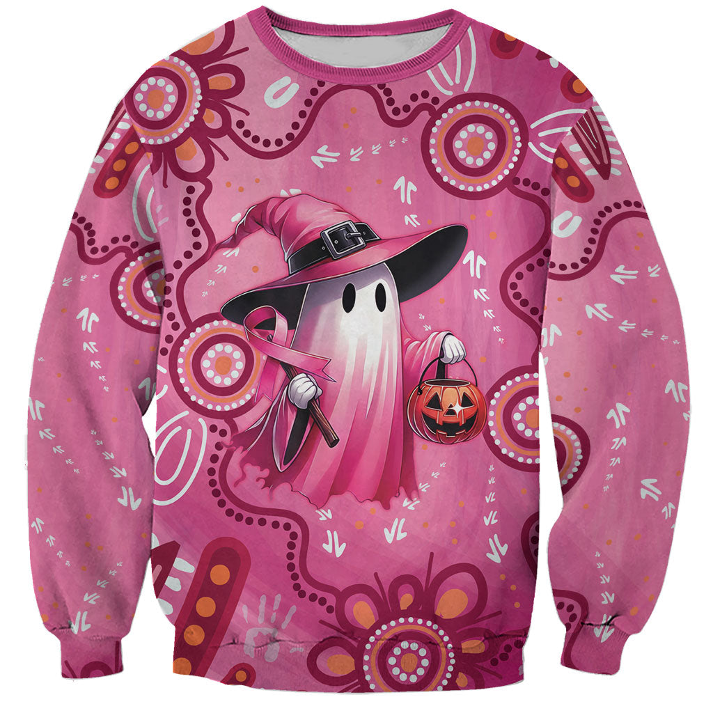 Pink Ghost Ribbon Sweatshirt Aboriginal Halloween Wear Pink
