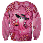 Pink Ghost Ribbon Sweatshirt Aboriginal Halloween Wear Pink