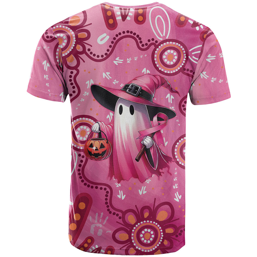 Pink Ghost Ribbon T Shirt Aboriginal Halloween Wear Pink