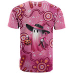 Pink Ghost Ribbon T Shirt Aboriginal Halloween Wear Pink