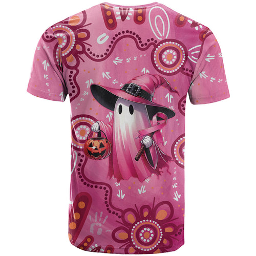 Pink Ghost Ribbon T Shirt Aboriginal Halloween Wear Pink