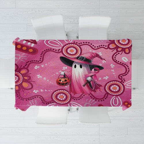 Pink Ghost Ribbon Tablecloth Aboriginal Halloween Wear Pink