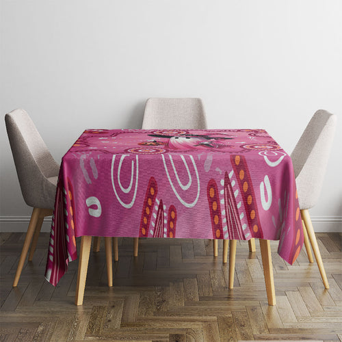 Pink Ghost Ribbon Tablecloth Aboriginal Halloween Wear Pink