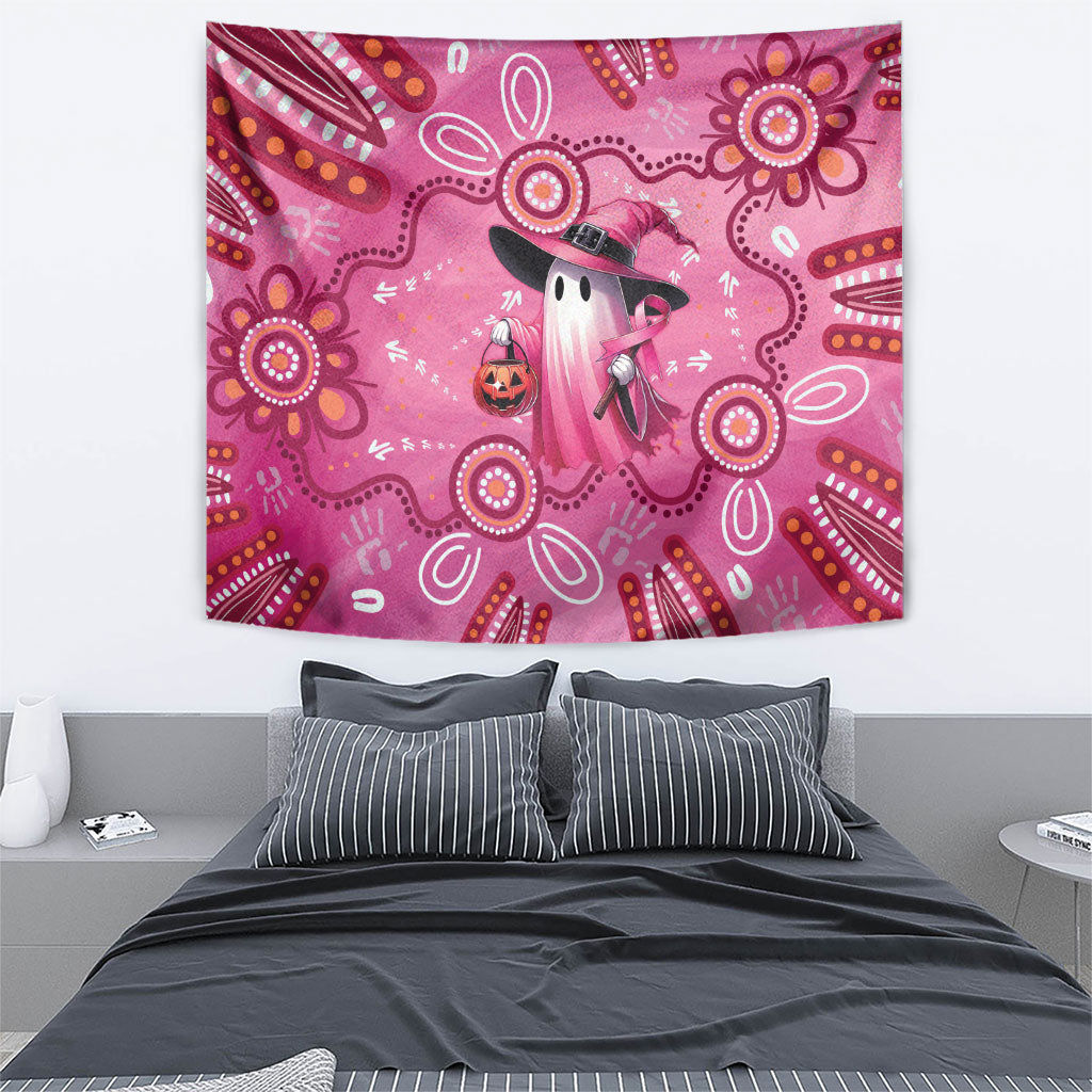 Pink Ghost Ribbon Tapestry Aboriginal Halloween Wear Pink