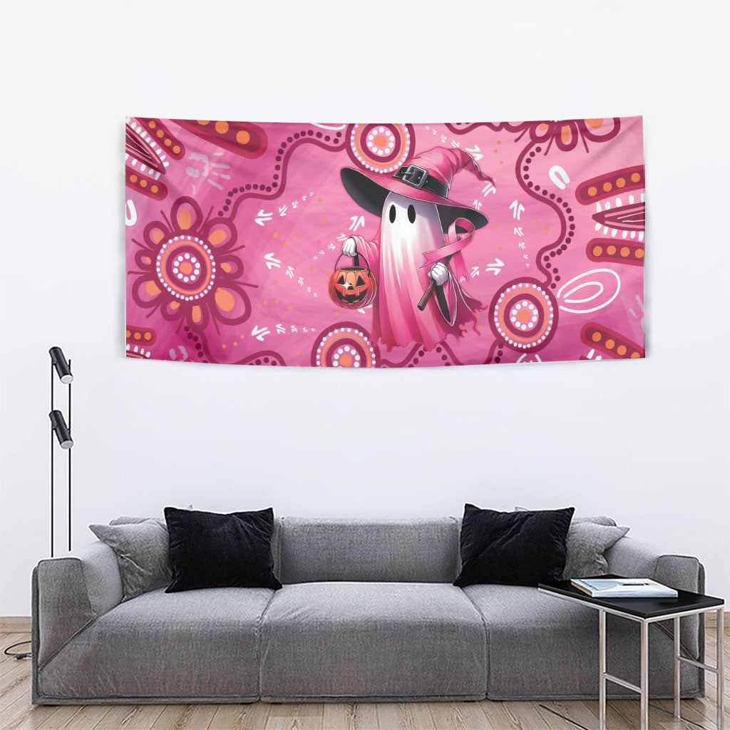 Pink Ghost Ribbon Tapestry Aboriginal Halloween Wear Pink