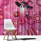 Pink Ghost Ribbon Window Curtain Aboriginal Halloween Wear Pink