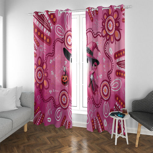 Pink Ghost Ribbon Window Curtain Aboriginal Halloween Wear Pink