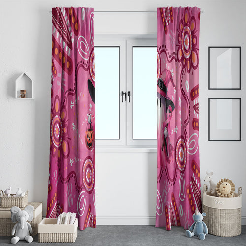 Pink Ghost Ribbon Window Curtain Aboriginal Halloween Wear Pink
