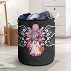 Spooky Pink Ghost Laundry Basket Aboriginal Halloween Wear Pink