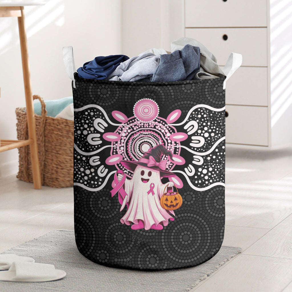 Spooky Pink Ghost Laundry Basket Aboriginal Halloween Wear Pink