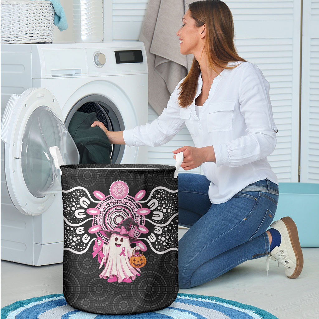 Spooky Pink Ghost Laundry Basket Aboriginal Halloween Wear Pink